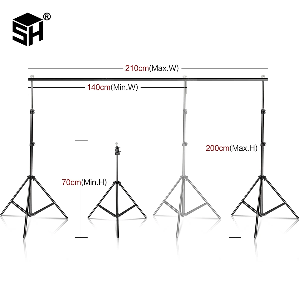 SH-Kit de soporte de fondo para fotografía, sistema de soporte ajustable para estudio fotográfico, marco de pantalla verde para Chromakey - Imagen 2