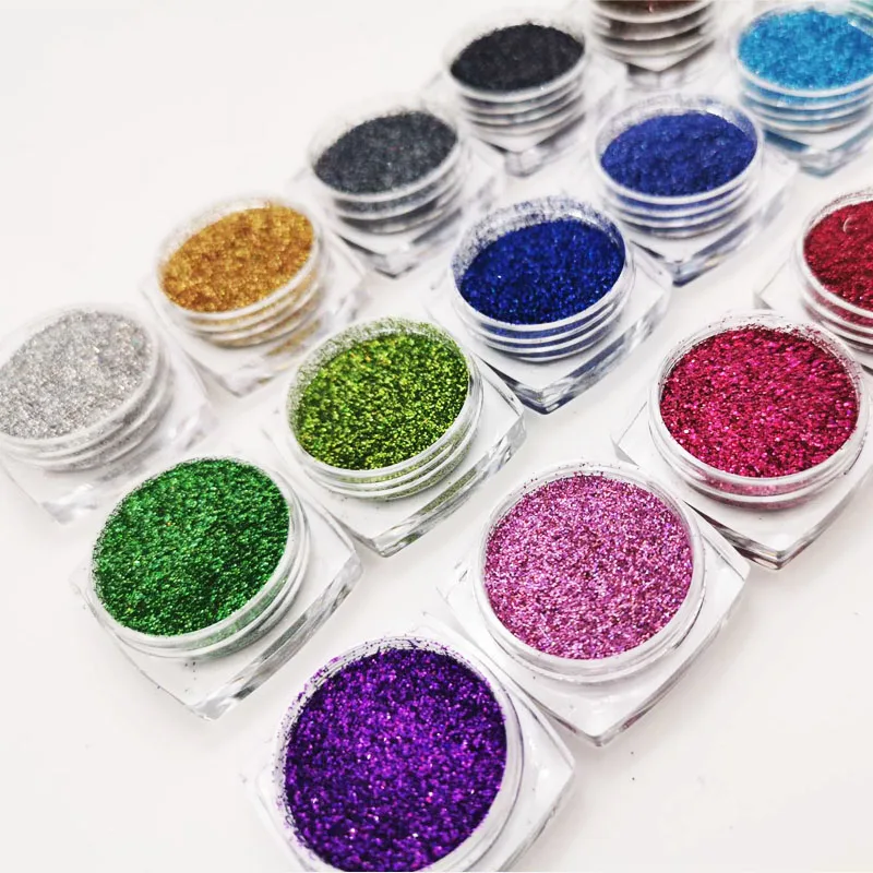 21Pcs/set Holographic Nail Powder Shining Dust Nail Art Glitter Decoration Pigment Powder Set Nail Art Dust DIY Decoration Kit