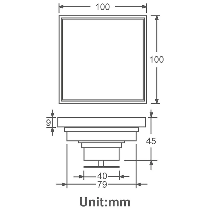 Квадратная душевая кабина со съемной решеткой для ванной комнаты и кухни из меди