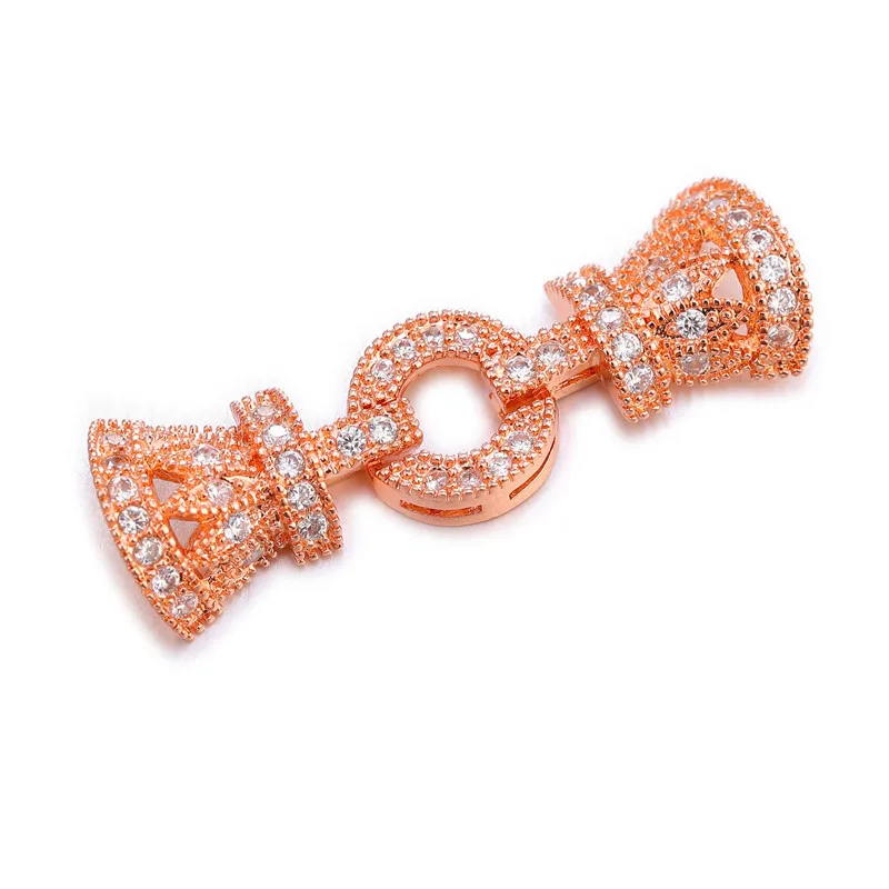 Rose Gold Juya дизайн DIY натуральные камни жемчуг ювелирных изделий Компоненты микро проложить Циркон застежка Разъем Застежка застежки поставки - Цвет: Rose Gold