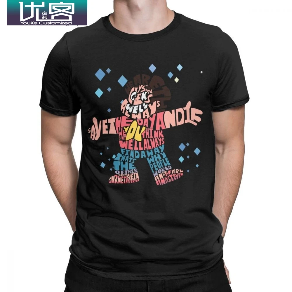Steven Universe Star Футболки Стразы гранат аметист жемчуг мультфильм футболка для мужчин