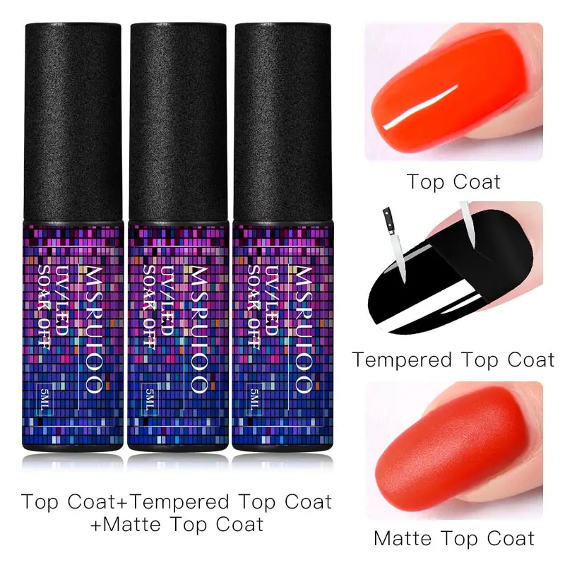 MSRUIOO 5 мл матовый верхний слой базовый гель для нанесения основания лак ногтей УФ