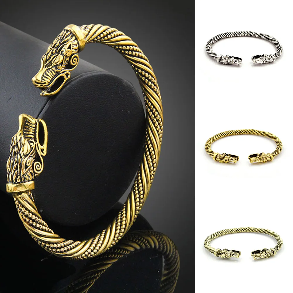 

Wolf Head Bracelet Indian Jewelry Fashion Accessories Viking Bracelet Men Wristband Cuff Bracelets For Women Bangles