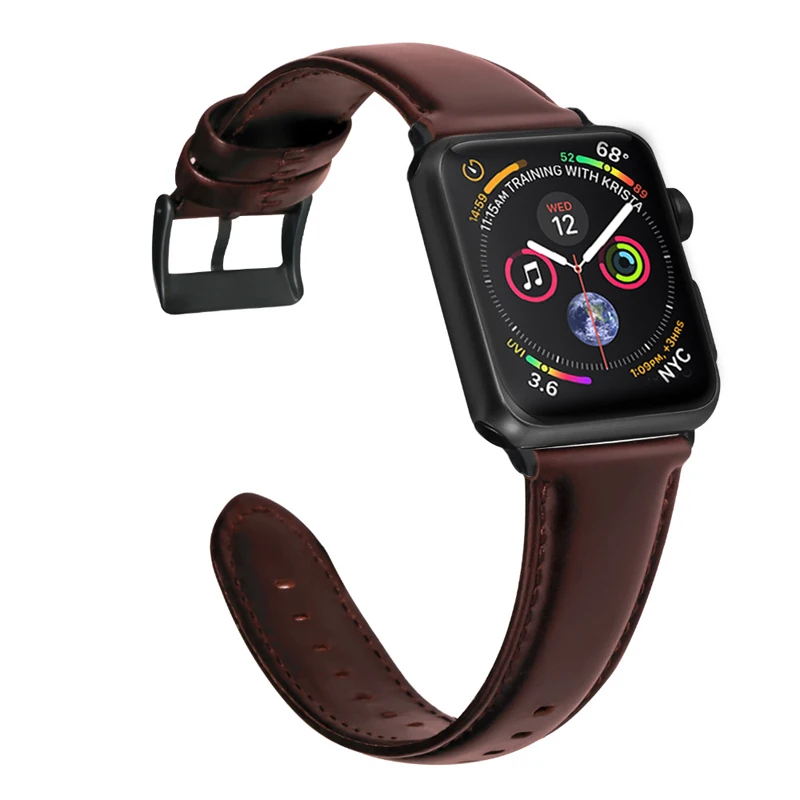 Ремешок из натуральной кожи для Apple watch band 42 мм 38 браслет наручных часов серии 4 3 2 1