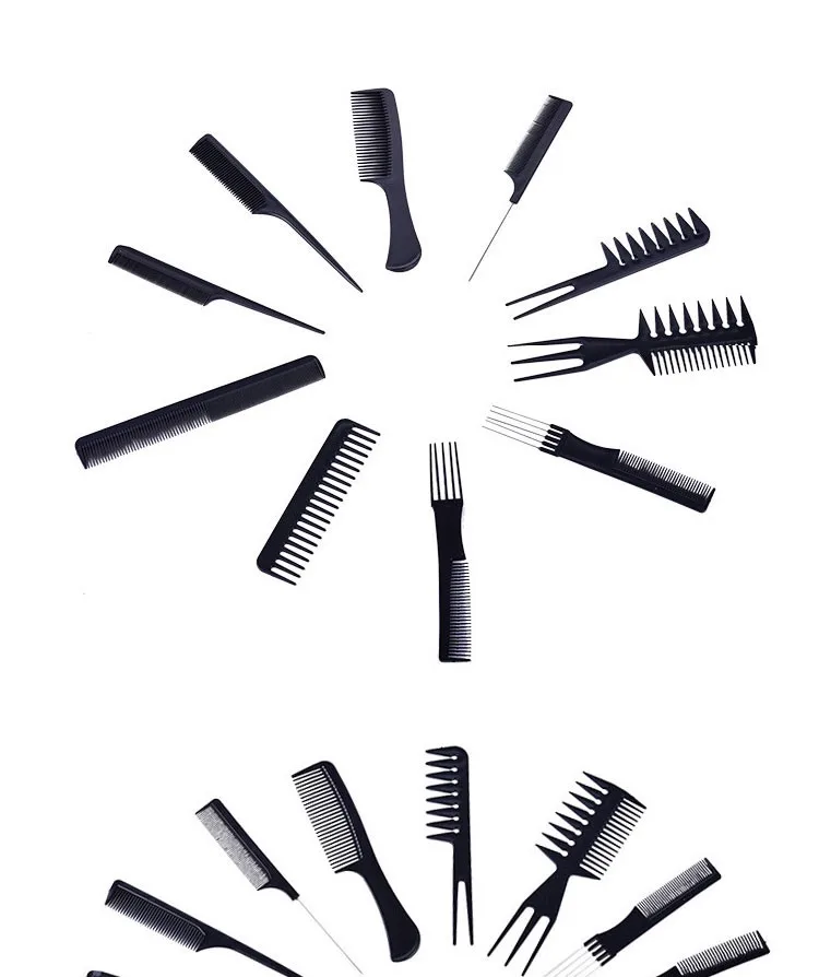 10 шт./компл. набор для стайлинга волос расческа Антистатическая расческа для волос парикмахерские инструменты для стрижки волос