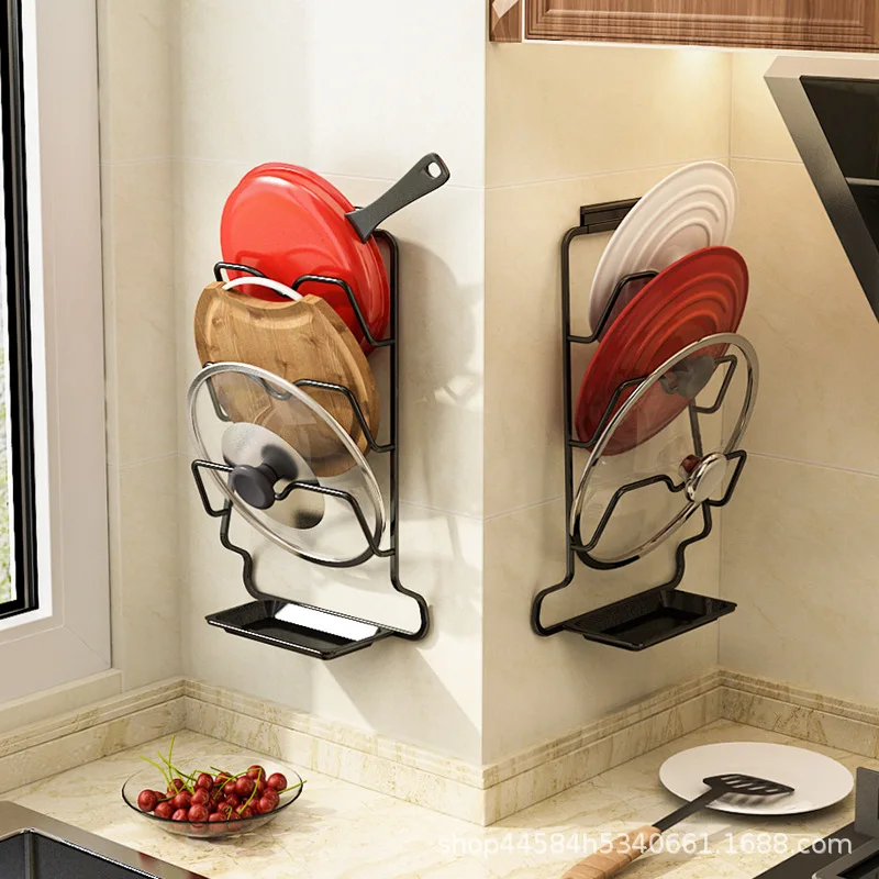 

Cooking Pot Cover Under The Kitchen Wall Multi-Functional Hanging Rack Upside Down Type Pasting Board Corner Hanging Type