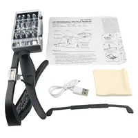 Magnifying Glasses Magnifier1.5X 2.5X 3.5X 5.0X USB Rechargeable With LED Light For Reading Jewelers Watchmaker Repair Wearing 5