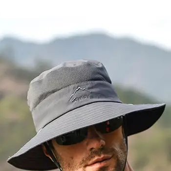

Large Wide Brim Sun Hat Dark Gray Double-sided Foldable Beach Hats For Breathable Anti-UV Fashion Summer Hat