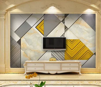 

Custom Nordic Modern Lines Geometric Marble Living Room Bedroom Background Wallpaper Mural