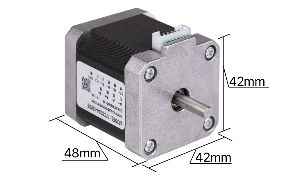 Description Picture 5 of itemNema17 Stepper Motor 48mm 2 Phase 52Ncm 1.8A Double Shaft Stepper Motor with DuPont 4-lead for 3D printer CNC XYZ