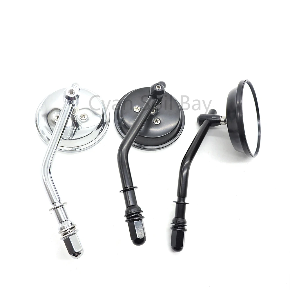 1 Pair Metal Chrome Round Moto Rearview Accessories Motorbike Side Mirror For Harley Sail Sportster Motorcycle Mirror