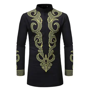 

New model Shirts Stand collar Celebrity style Casual Mens Long sleeve Shirt Blouse Men Black Navy New