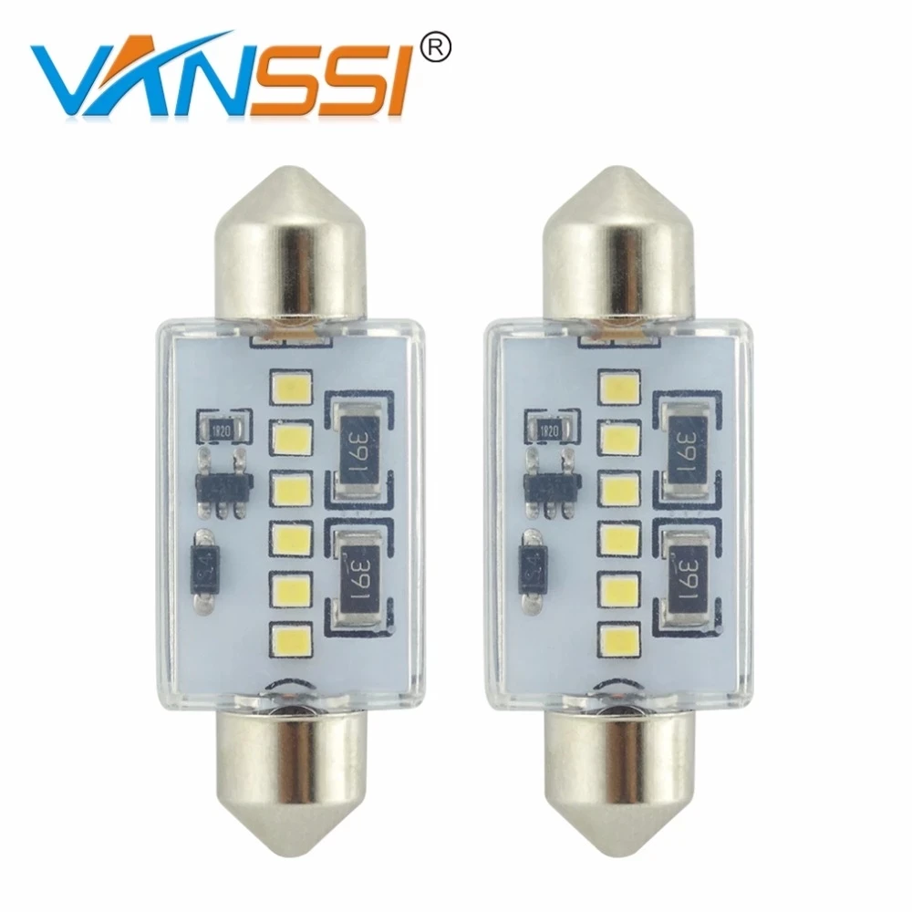 

2Pcs Extremely Bright White Festoon31mm 36mm LED Canbus Bulb C5W DE3157 for Interior Dome Map Light License Plate Trunk Light