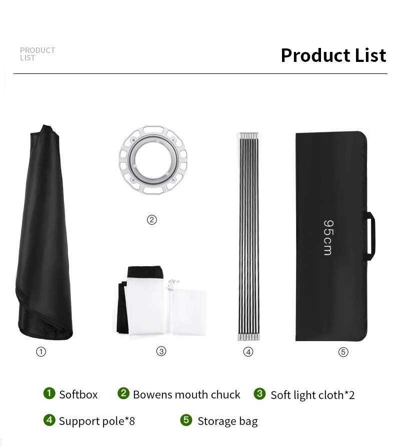 95cm Softbox Bowens Mount with White Diffuser Cloth Photography Accessories for