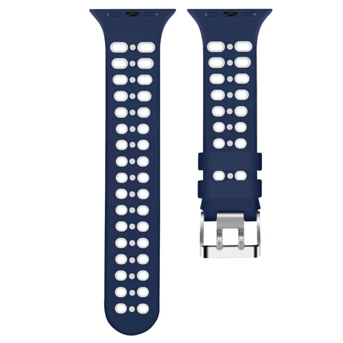 Blue and white CRESTED спортивный ремешок для наручных часов Apple Watch, ремешок 42 мм, 38 мм, версия силиконовых наручных часов Iwatch серии 3/2/1 браслет на запястье браслет резиновый ремешок для часов аксессуары - Цвет ремешка: Blue and white