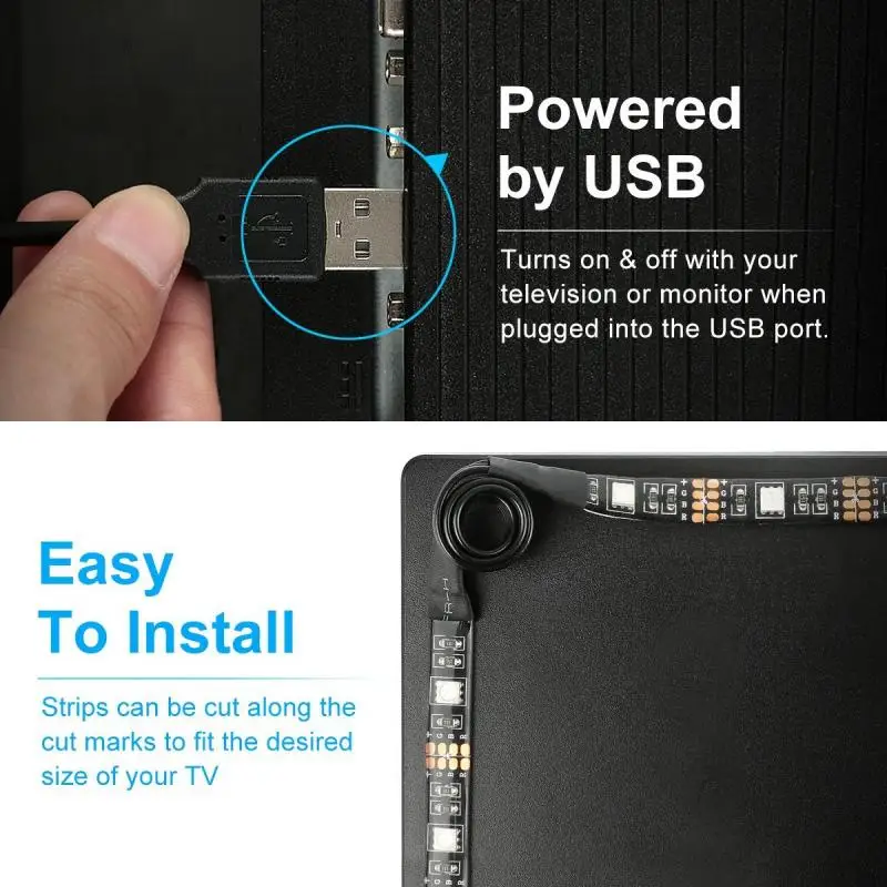 Iluminação de Fundo Remoto da tv Fita 5050 Usb 5 v Flexível Neon 17 Teclas Led 3 m Rgb 7 5 v, flexível, usb, neon, fita led,