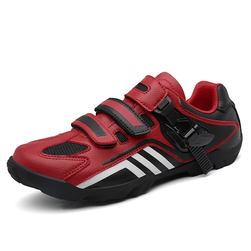 Cungel Breathable Pro Self-Locking Cycling Shoes Road Bike Bicycle Shoes Ultralight Athletic Racing Sneakers Zapatos Ciclismo - Color: SD-WB001-red