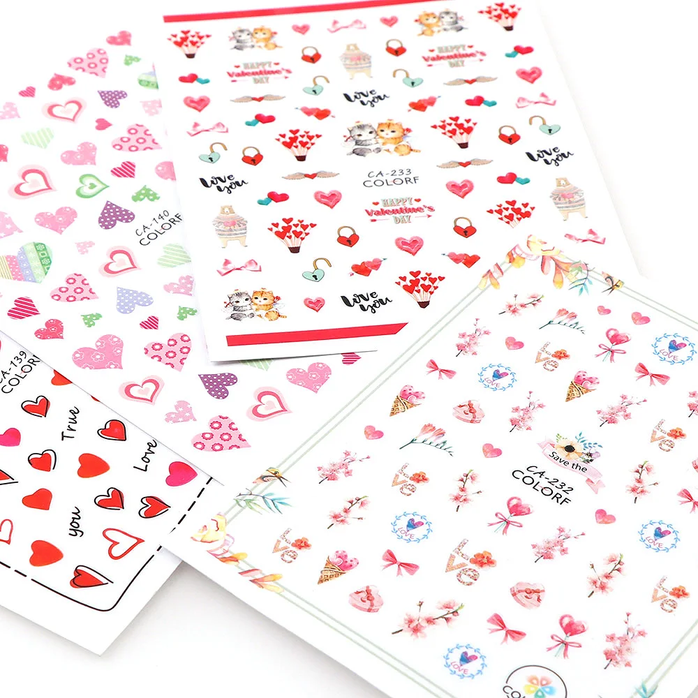 1 Набор ногтей мультипликационные наклейки животных серии слайдер водяные для