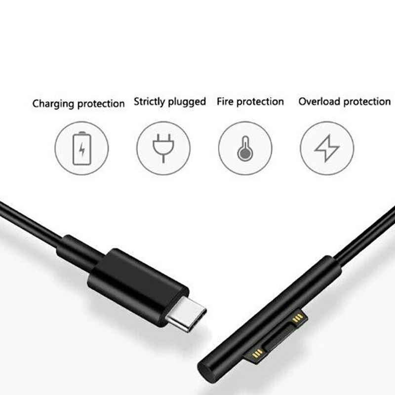 1 5 M USB C зарядный кабель 15V совместимый для Surface Pro 3 4 6 Go Book1 Book2|Кабели питания| |