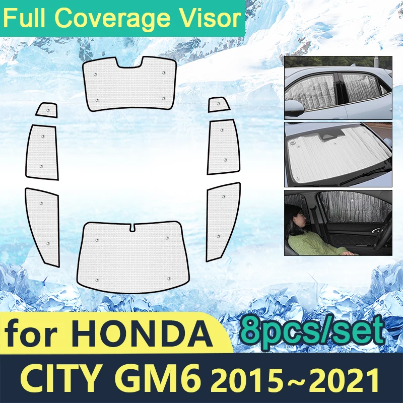 

Full Cover Sunshades For Honda City GM6 2015~2021 Car Sun Protection Windshields Side Window Visor Shaby Accessories 2015 2016