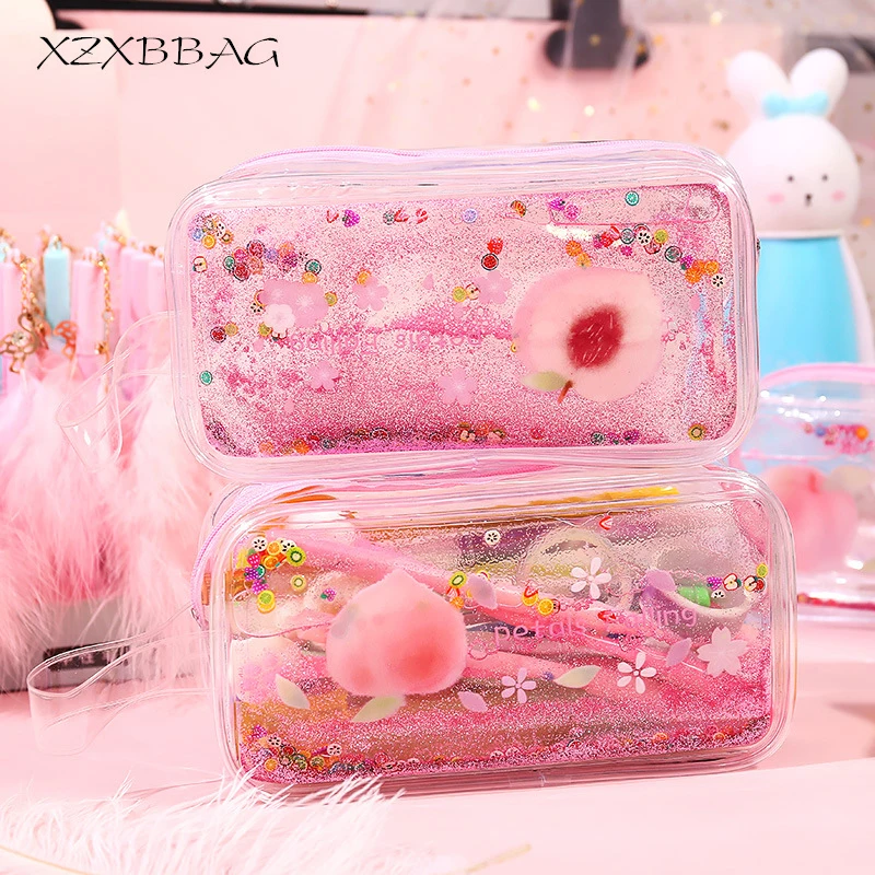 XZXBBAG Kawaii Dream Quicksand сумка для макияжа с ручкой для женщин и девочек дорожный Органайзер портативные туалетные принадлежности косметический Чехол