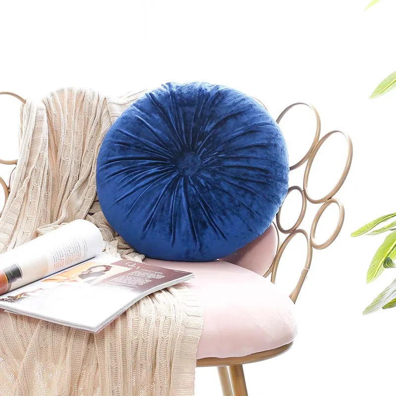 Nordic Round Chair Back Cushion Pumpkin Shape Pillow Velvet Massage Seat Pad Auto Driver Cushions | Дом и сад