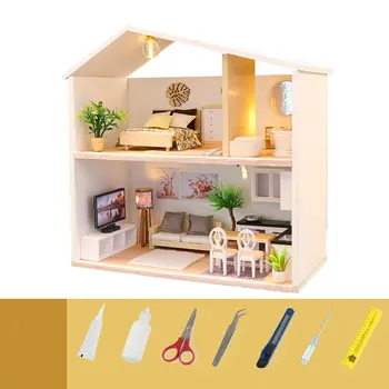 

Dream Childhood Mini-house M039 Wooden Hut Villa Assembly Model Exquisite Gift Kid Birthday Girl Gift Hot!