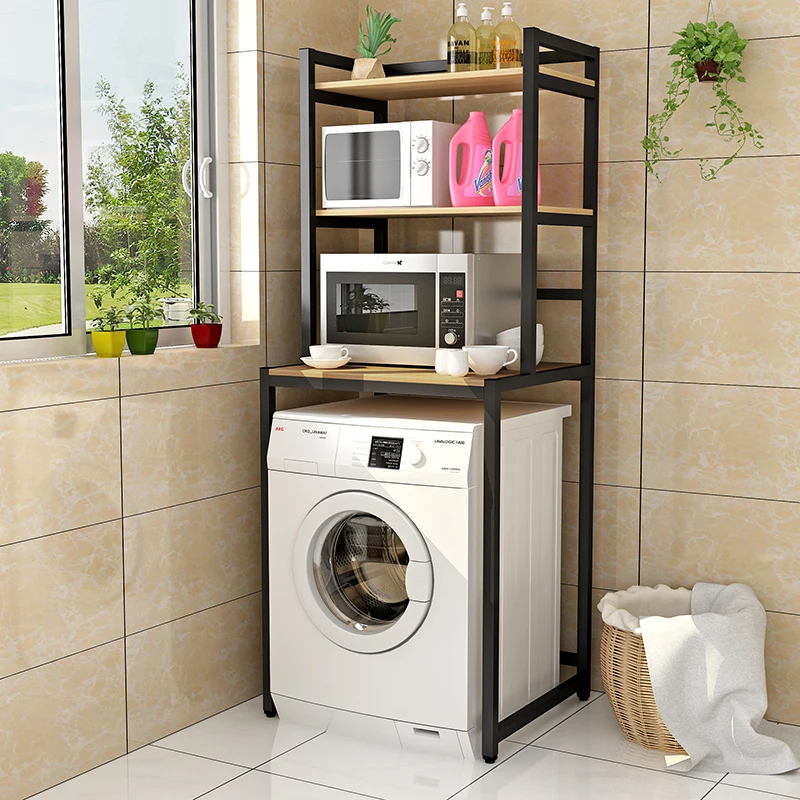 Grande capacité machine à laver support de stockage portant forte vague roue tambour machine à laver support multi-fonctionnel toilette