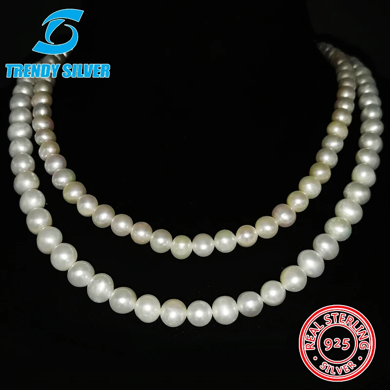 

Pearl Sterling Silver Patchwork Necklace