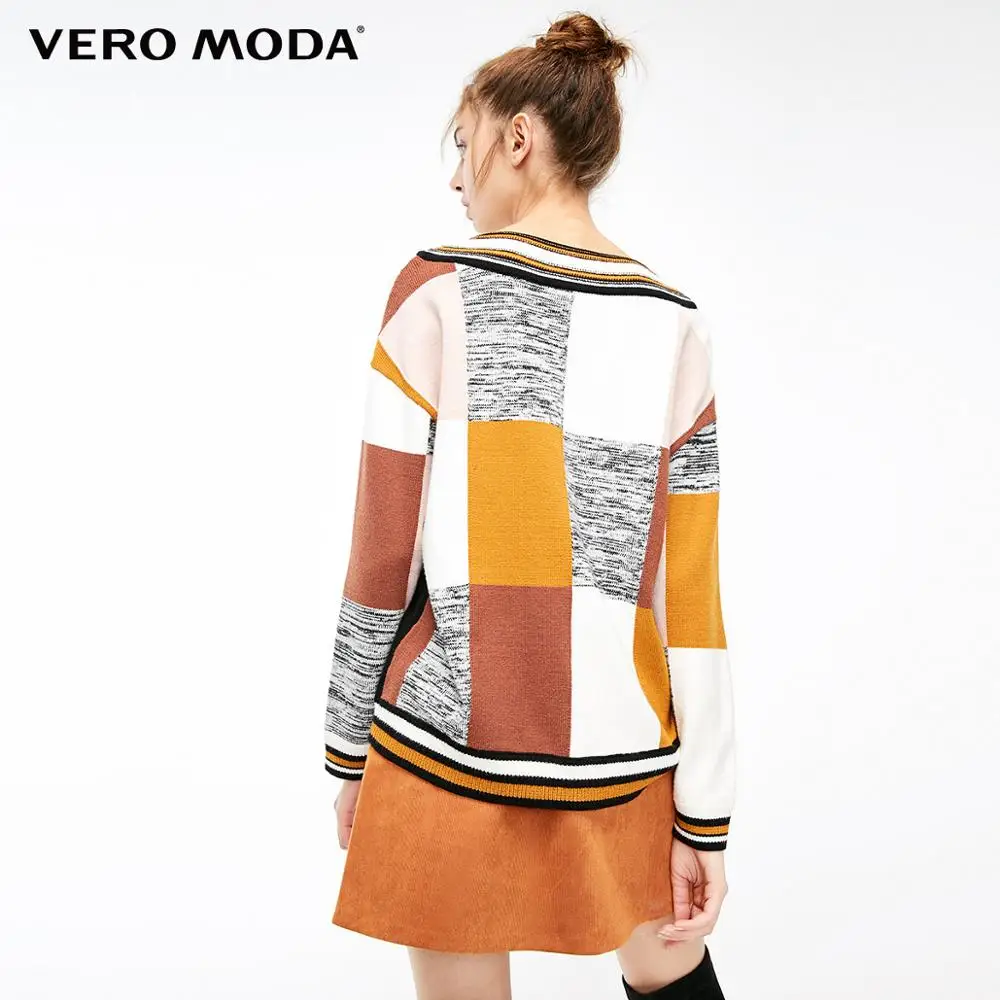 Vero Moda женский жаккардовый свитер с v-образным вырезом в клетку разных цветов | 319113510