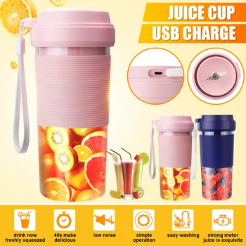 

Portable Electric Juicer Small Fruit Cup Food-Blender Processor Mixer 400ML Mini USB Rechargable 40 Seconds of Quick Juice Maker