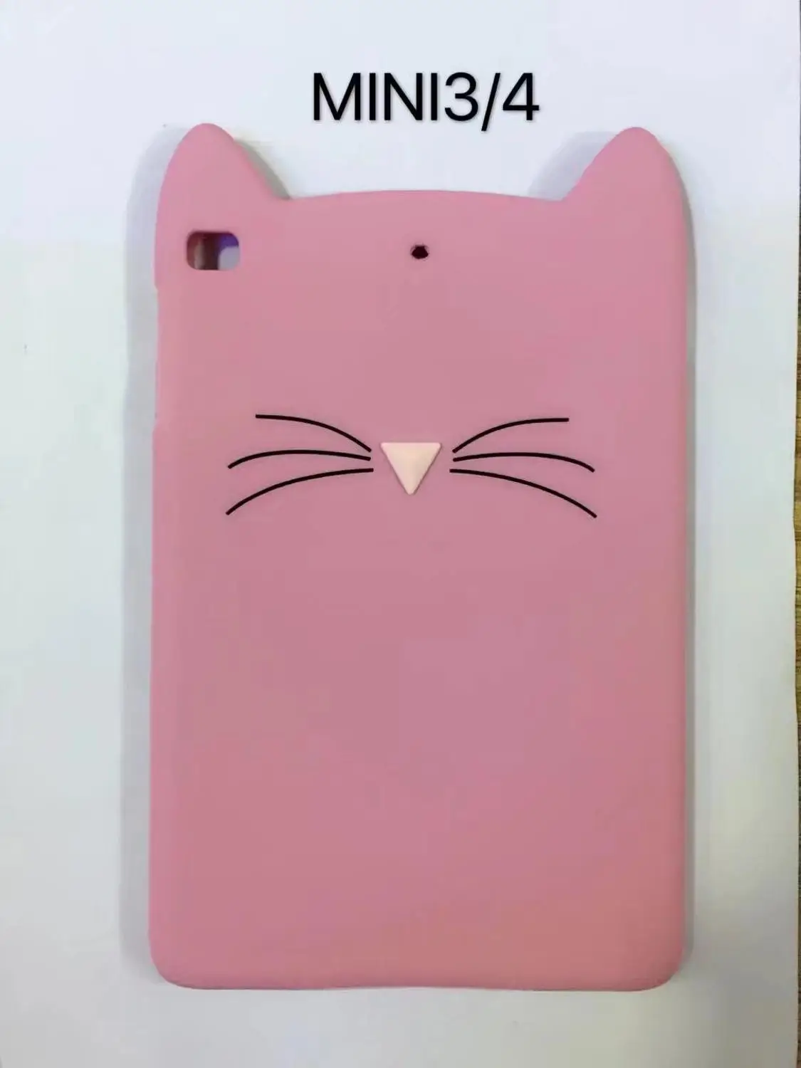deep pink Ультра тонкий милый Кот из мягкого силикона с узором резиновый чехол для Apple Ipad Mini 1 2 3 4 7,9 дюймов планшет Coque Funda - Цвет: deep pink