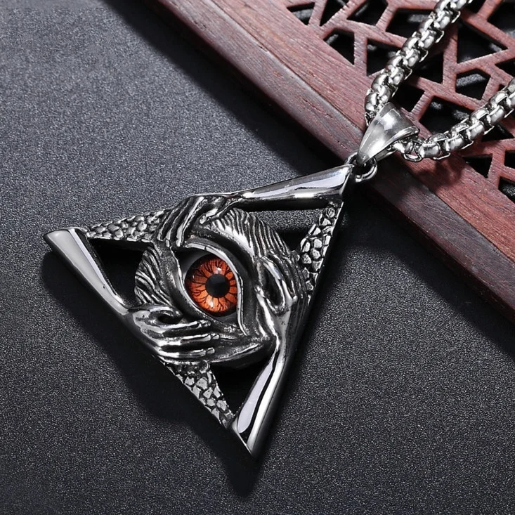 Retro Punk Devil One Eye Collana Con Ciondolo Da Uomo \ Trendy Goth Rider Rock Party Accessori Per Gioielli