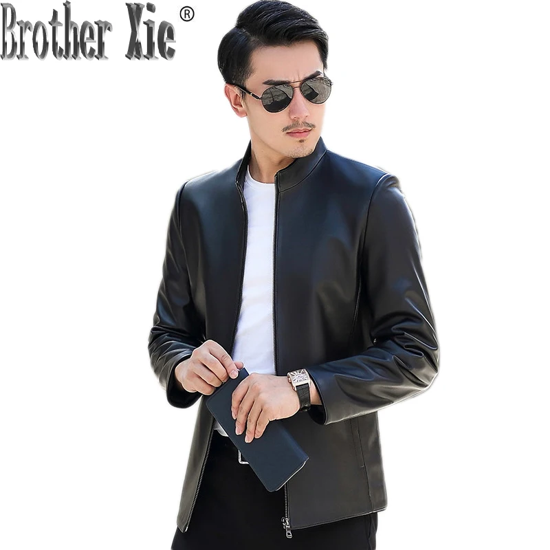 

Men Genuine Leather Jacket Spring Autumn Sheepskin Coat Men Plus Size Motorcycle Jacket Casaca Cuero Hombre 16826 KJ808