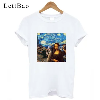 

Mona Lisa Gothic New Arrival Tshirt Summer Short Sleeve Women T-Shirts Tops Top Tees Harajuku Aesthetic Clothes Relax Zone 2020