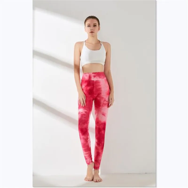 Ladies Personalized Joggers Pants High Waist Hip Lifting Tight Sports Trousers Women Random Dyeing Racking Pattern Render Pants