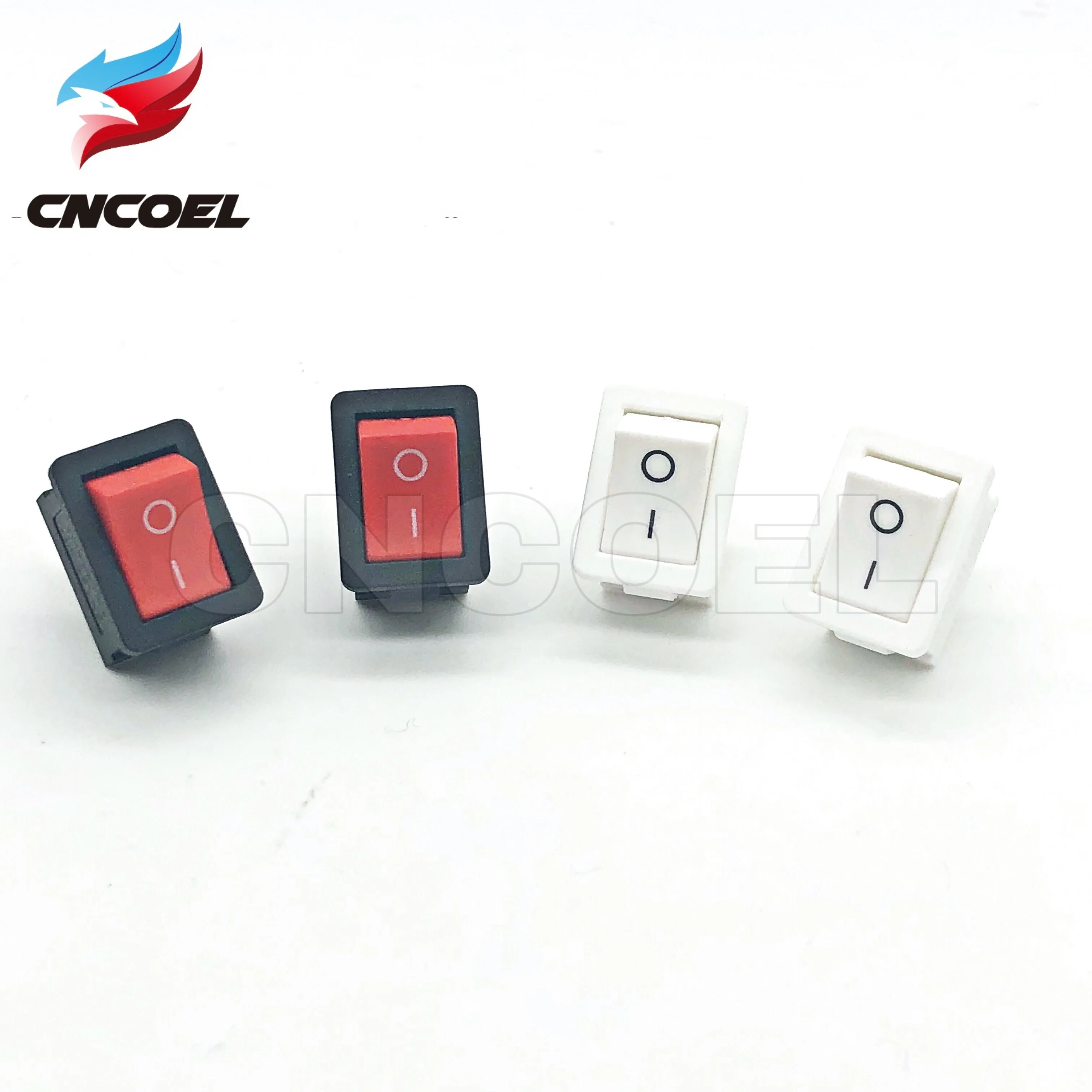 

5PCS Red/White Push Button Mini Switch 6A 250V 10A 125V KCD1-101 2Pin Snap-in On/Off Rocker Switch 21*15MM