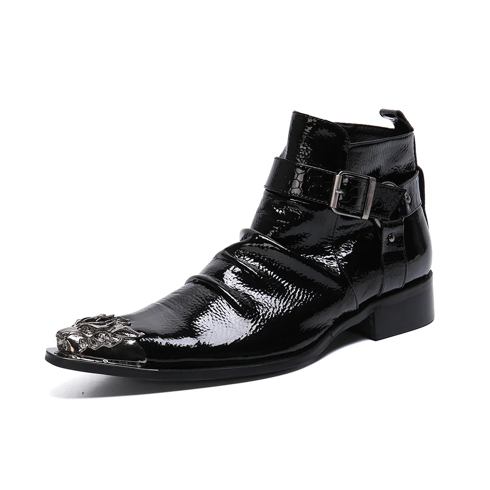 

Shoes Business High Top Shoes Ankle Boots Men's Boots Safty Shoes Cow Leather Winter Men's Warm Cotton Pointed Toe Work & Safety