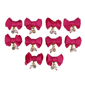 

10pcs/lot The latest Japanese Nail jewelry detachable Magnet base cotton cloth flower/bow pendant charm magnet attraction (22 R