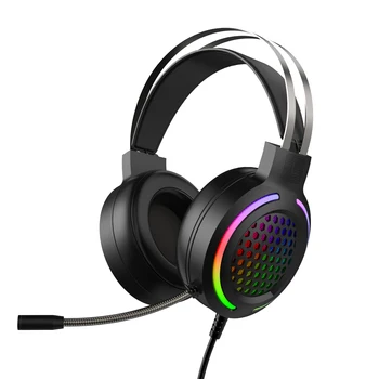 

Adjustable Headband With Mic Computer 50mm Driver RGB Light Gaming Headphone 7.1 Surround Sound PC Laptop Lightweight Stereo