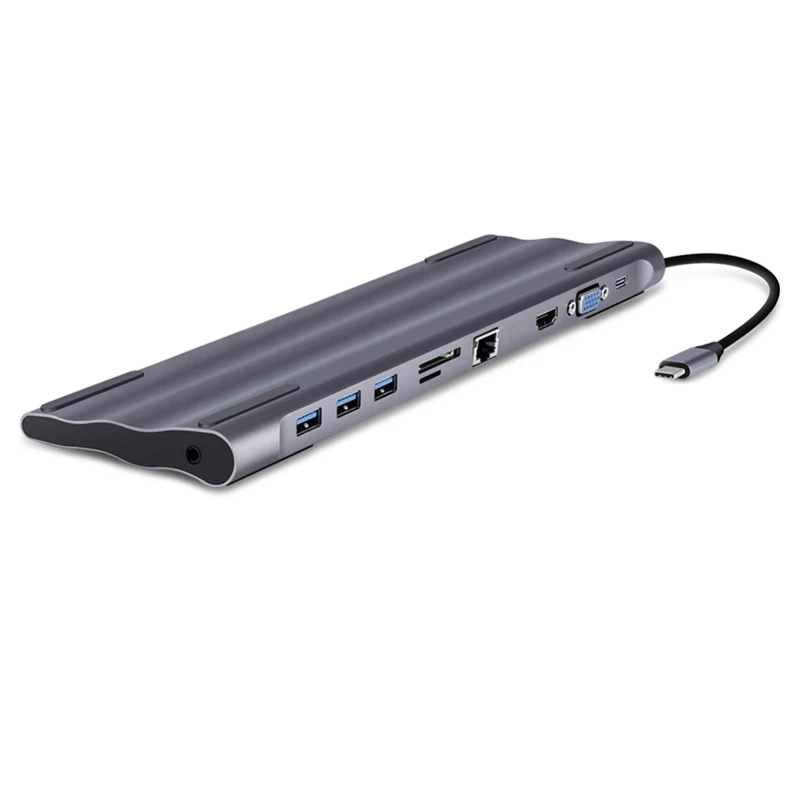 10 в 1 концентратор USB3.0 стыковочный к HDMI 4K 3 порта USB Type-C с PD TF SD - Цена: 