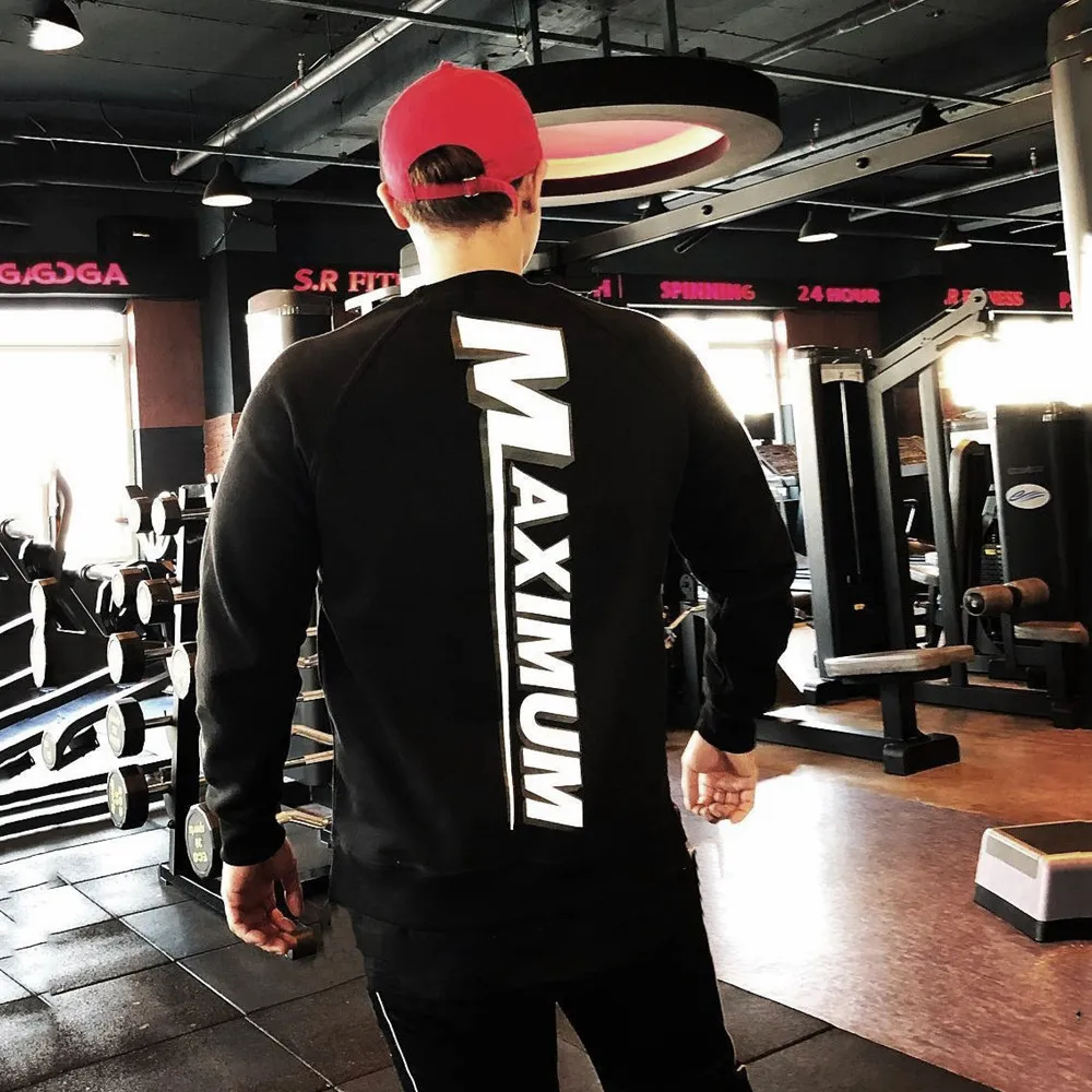 Спортивная мужская Толстовка для фитнеса, повседневные хлопковые Свободные толстовки, спортивная одежда для тренировок, мужской тренировочный пуловер, топы, модная уличная одежда