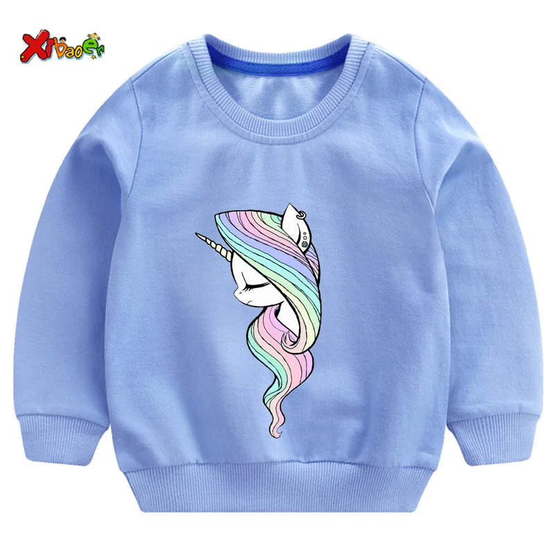 Kids Sweatshirts Свитер для маленьких девочек; худи с единорогом; детские свитера; зимняя одежда для маленьких девочек; милый детский свитер с рисунком; одежда для детей 7 лет - Цвет: Kids Sweatshirts