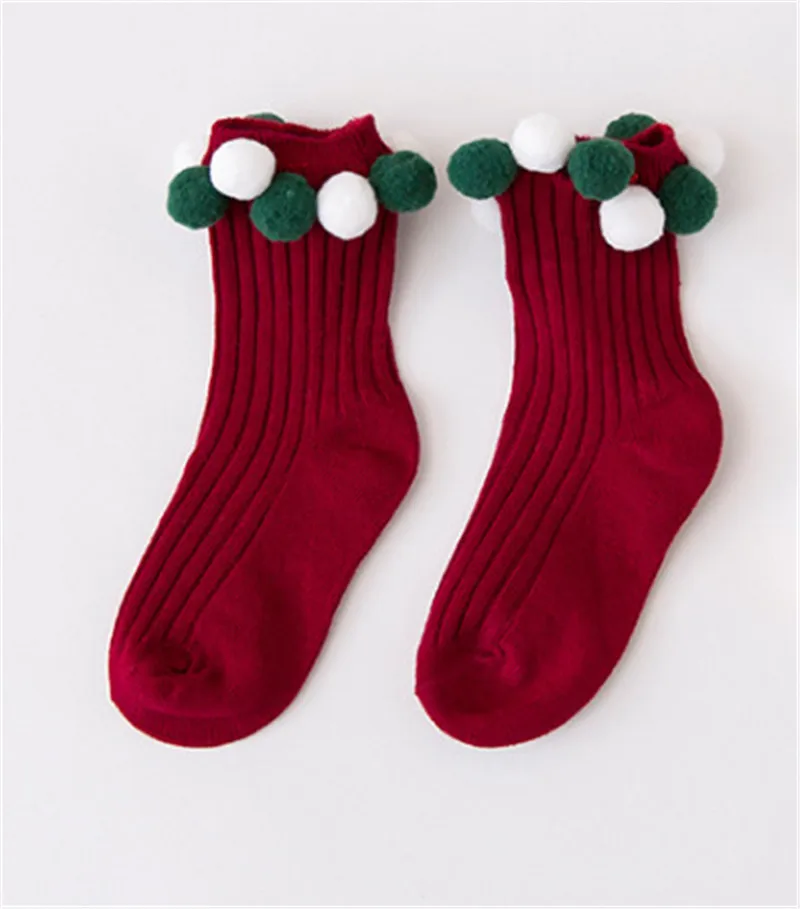 Носки принцессы для девочек; короткие носки с помпонами для малышей; детские носки-тапочки для новорожденных; Calcetines de bebe - Цвет: Коричневый