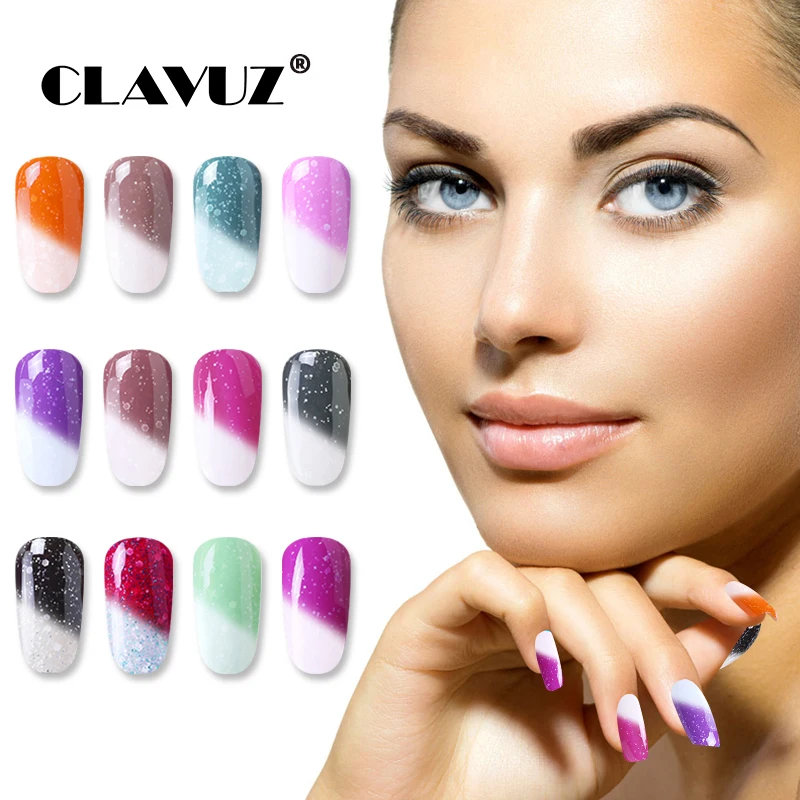 Гель лак CLAVUZ 8 мл Термальный Снежный хамелеон меняющий температуру цвет сделай