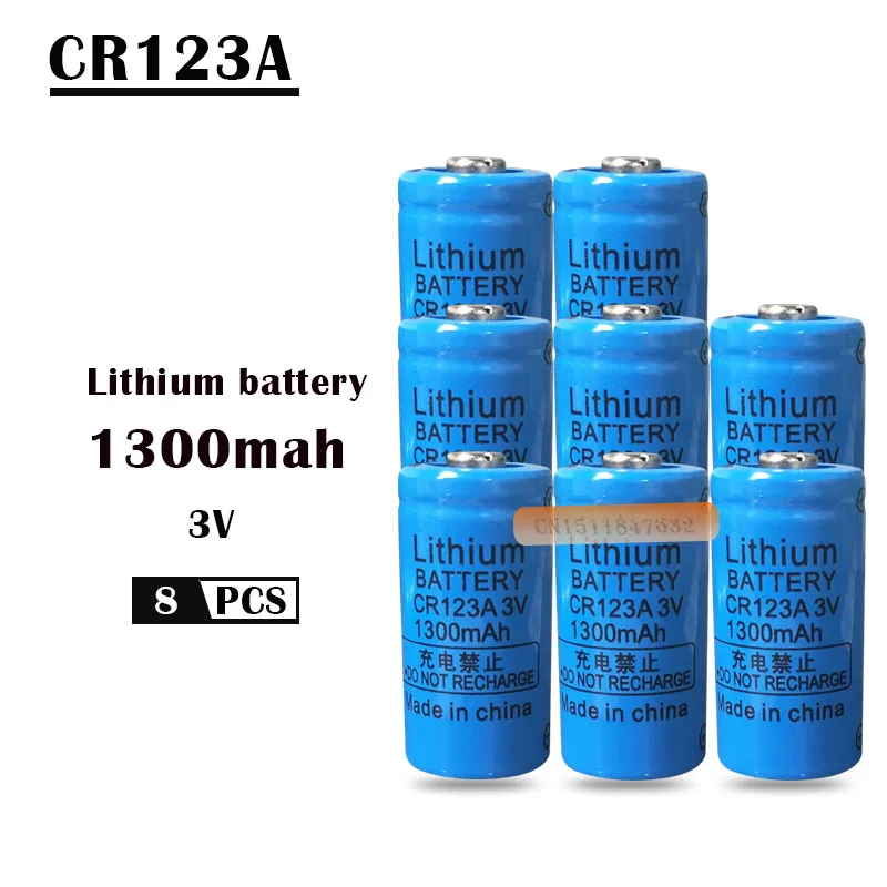 8 шт. Литиевые Батарейки 3 в CR123A 1300 мАч CR123 CR17335 CR17345 16340 редкая для камеры|Батарейки|