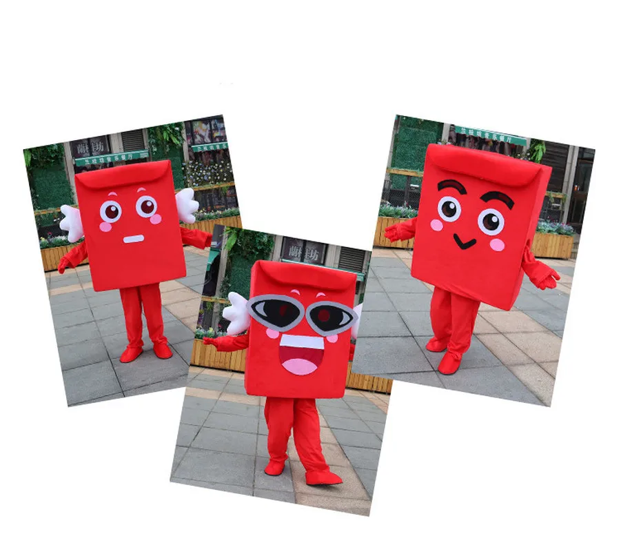 

2019 Red envelope Mascot Costume Suits Cosplay Party Game Dress Outfits Clothing Advertising Promotion Xmas Easter Adults