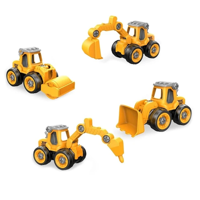 4pcs STEM Toy Model Vehicle Block Disassembled Construction Car Toy Interactive DIY Building Toy Kids Xmas Gift 1