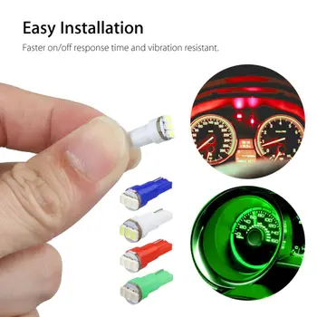 

5mm X 18mm Car Light T5 74 2721 Wedge 3-SMD-3014 Odometer Dashboard Light Bulb T5