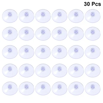 

30pcs PVC Clear Round Suction Cups Reusable Plastic Sucker Pads without Hooks (4.5CM)